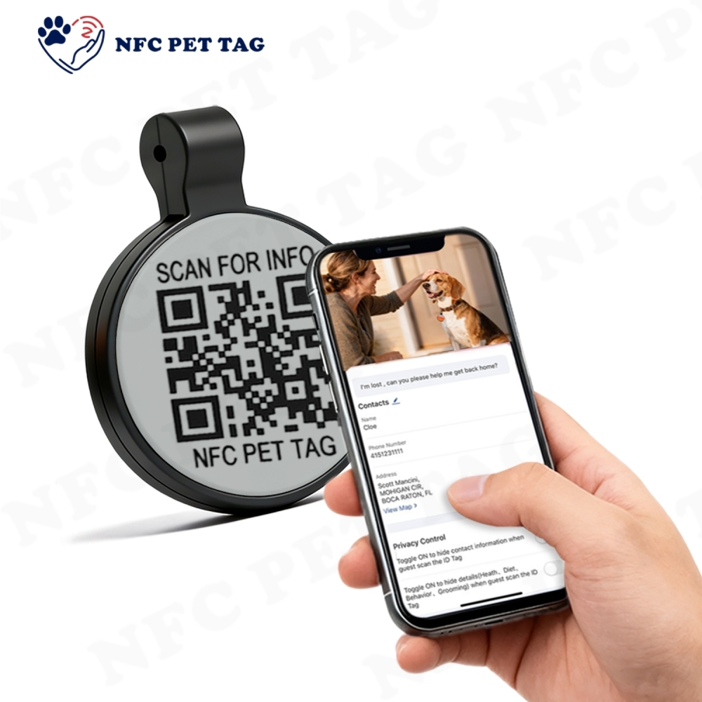 NFC Silicone Pet Tag Perfect Fit for Dog Collars & Automatic Leashes