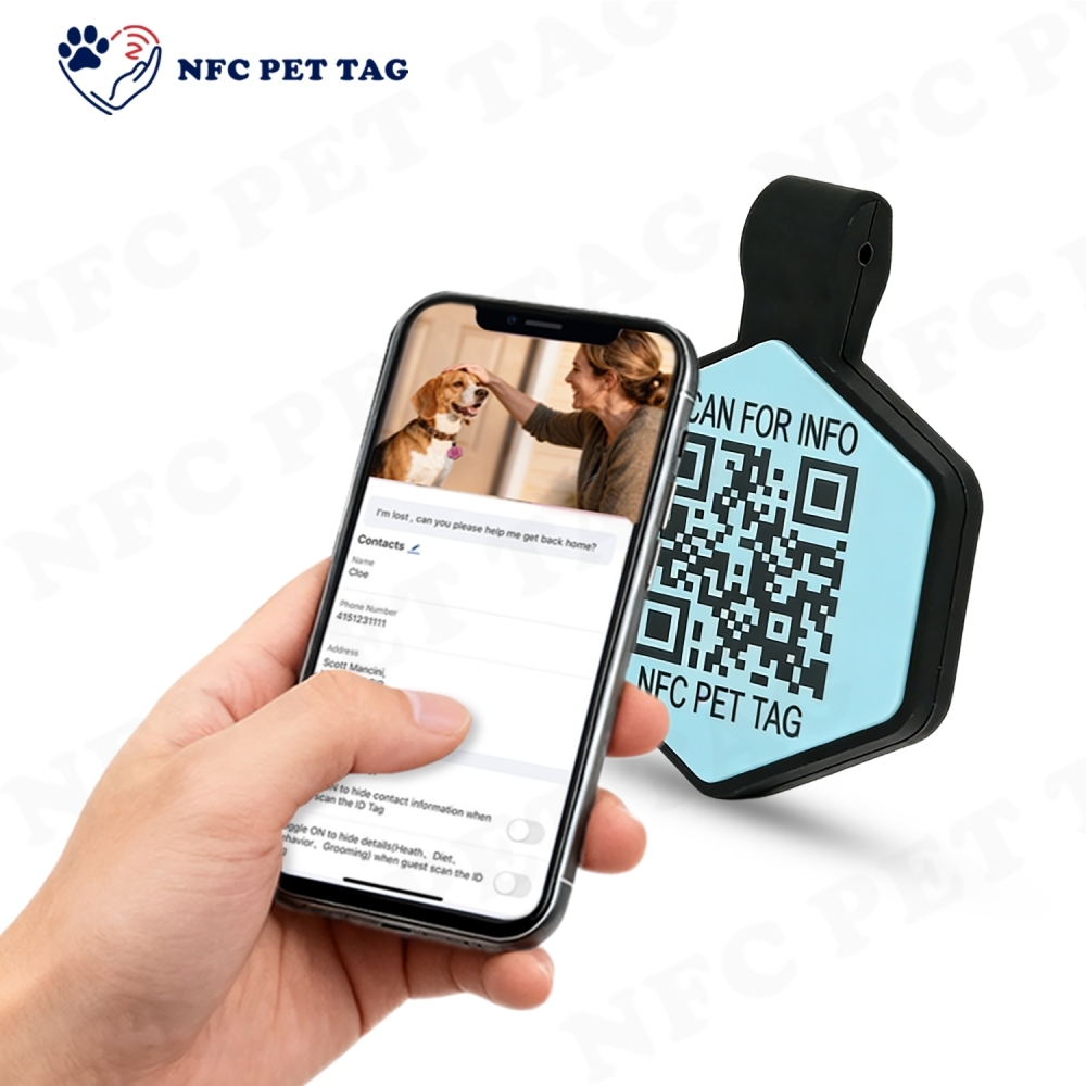 Personalized NFC Pet ID Tags with High Quality Silicone Dog Name Tag