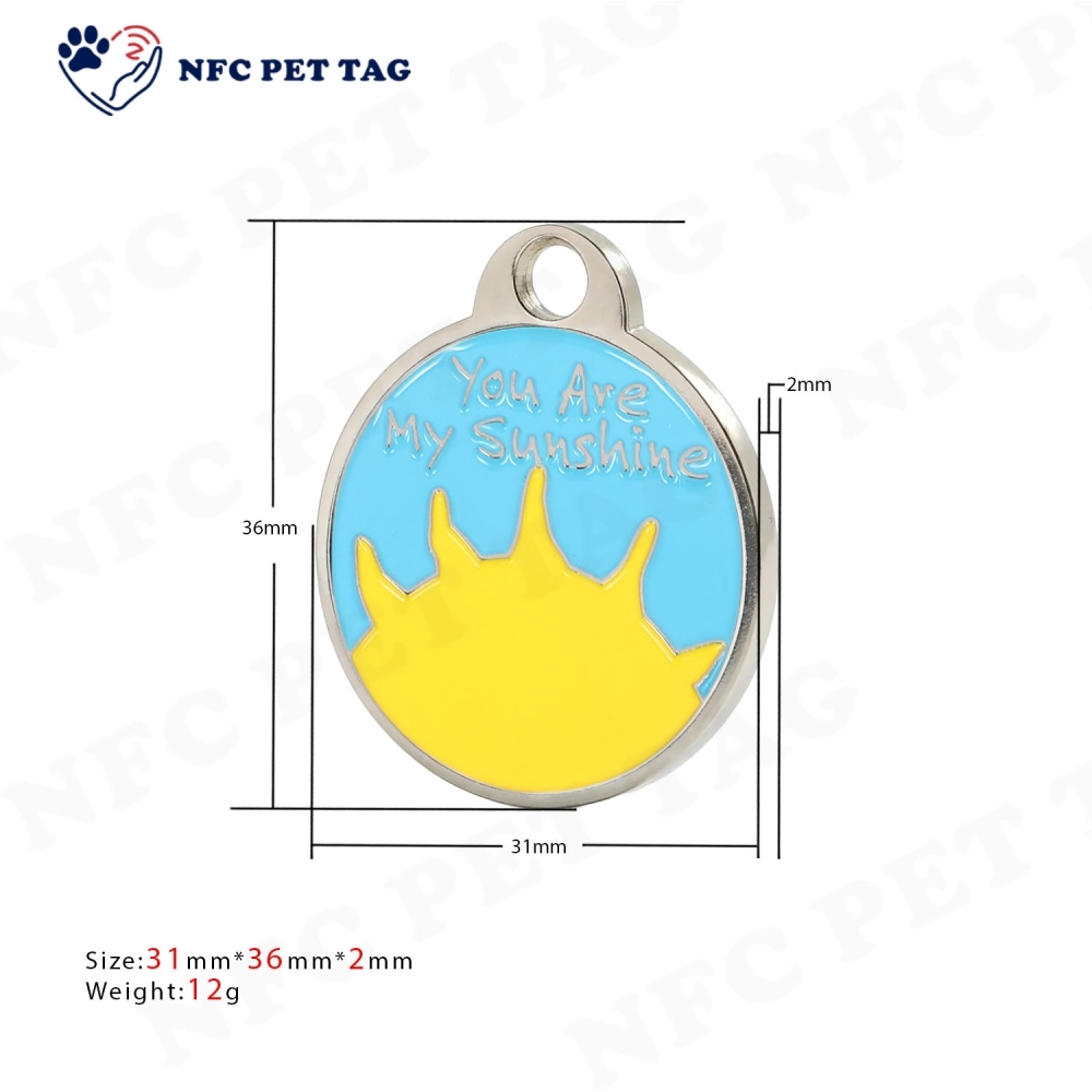 Corrosion Resistant Durable Metal Pet ID Tag QR Code Dog Collar Tag