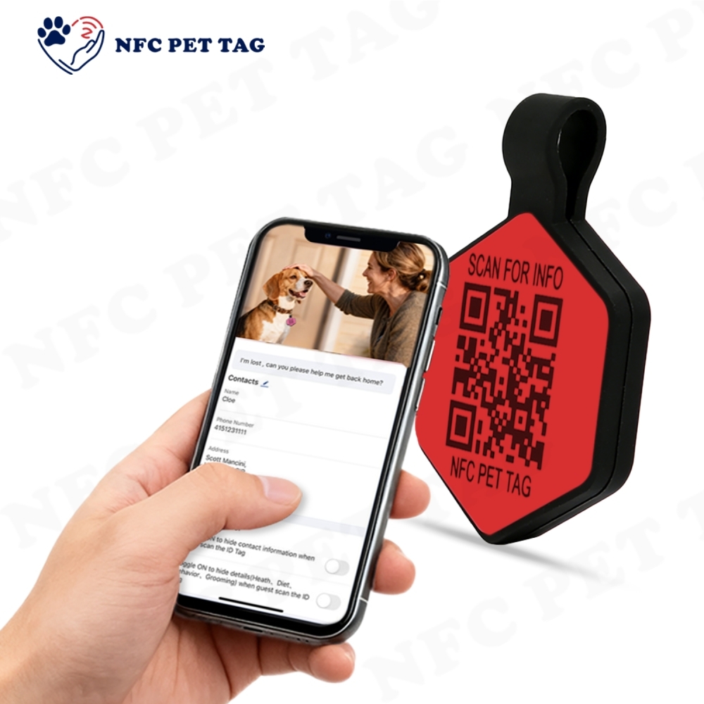 Customizable Anti-Lost QR Code URL Pet Collar Name ID Tag