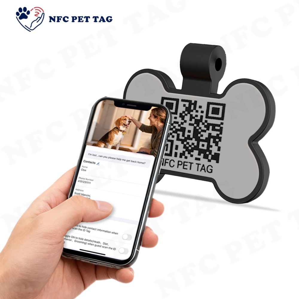 Durable Comfort-Focused Matte Silicone NFC QR RFID Pet Tag