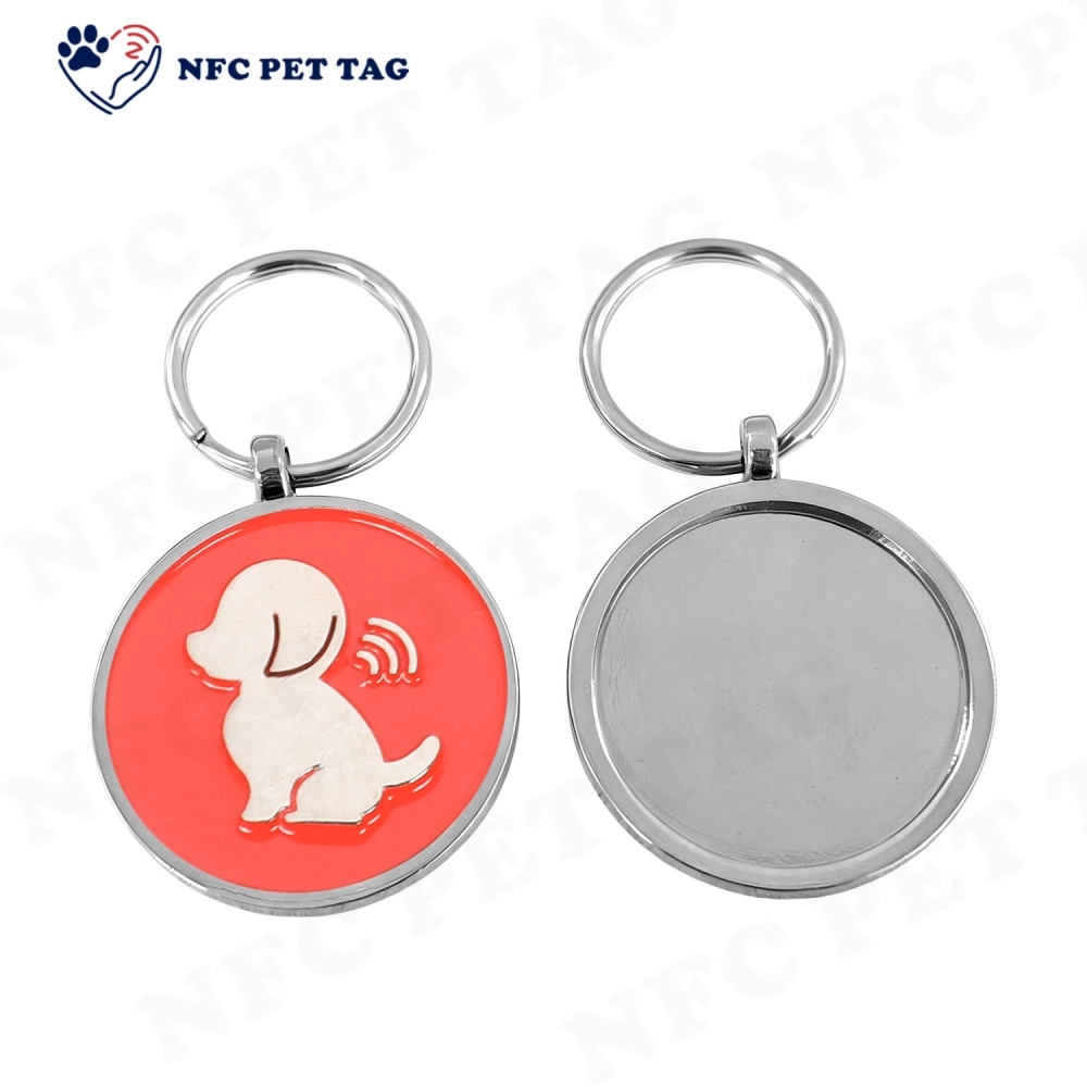 Colored Epoxy Metal Training Dog Traction Rope Tag NFC Pet Tag