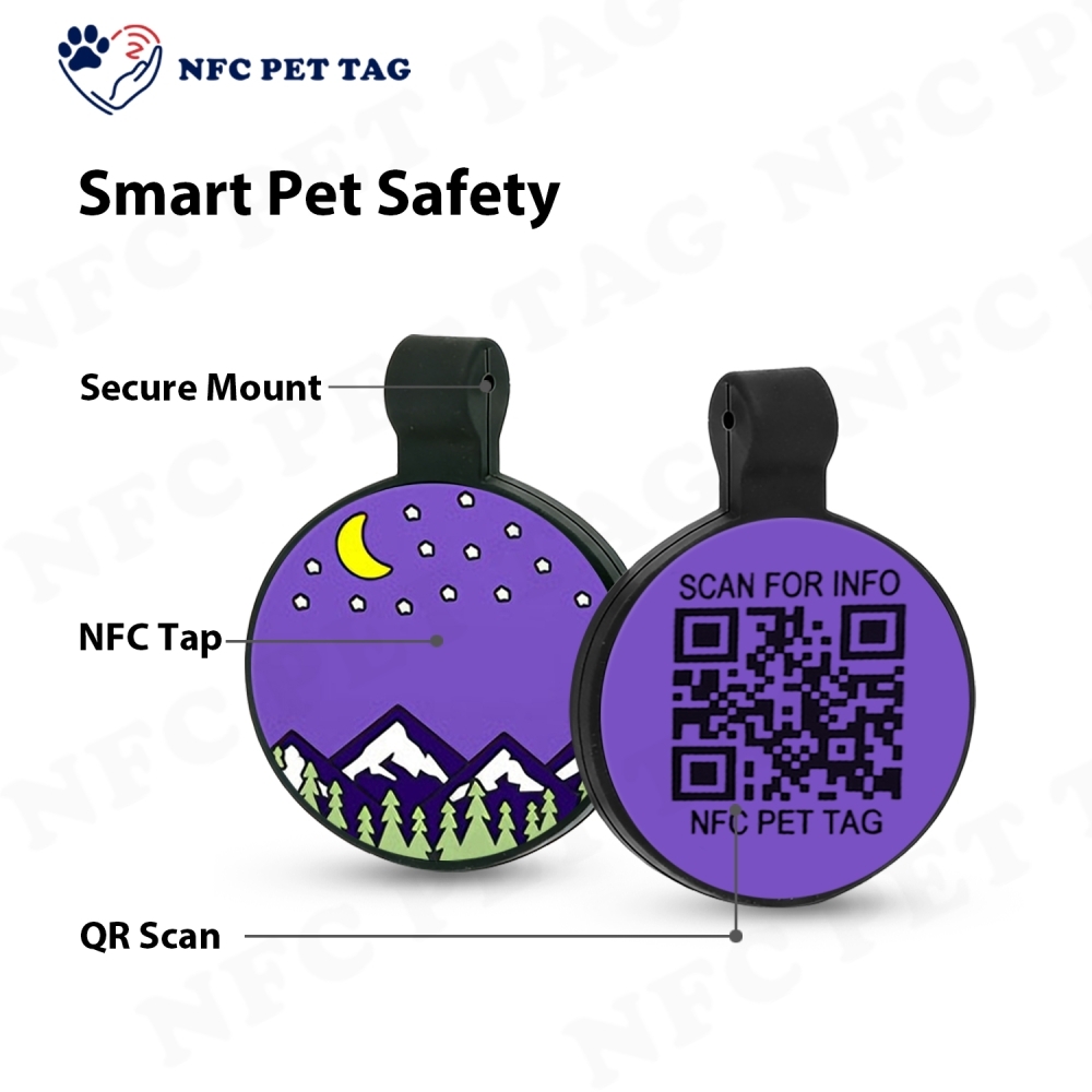 Cartoon-Style NFC Dog Tag Custom QR Code Decor Cute Pet ID Accessory
