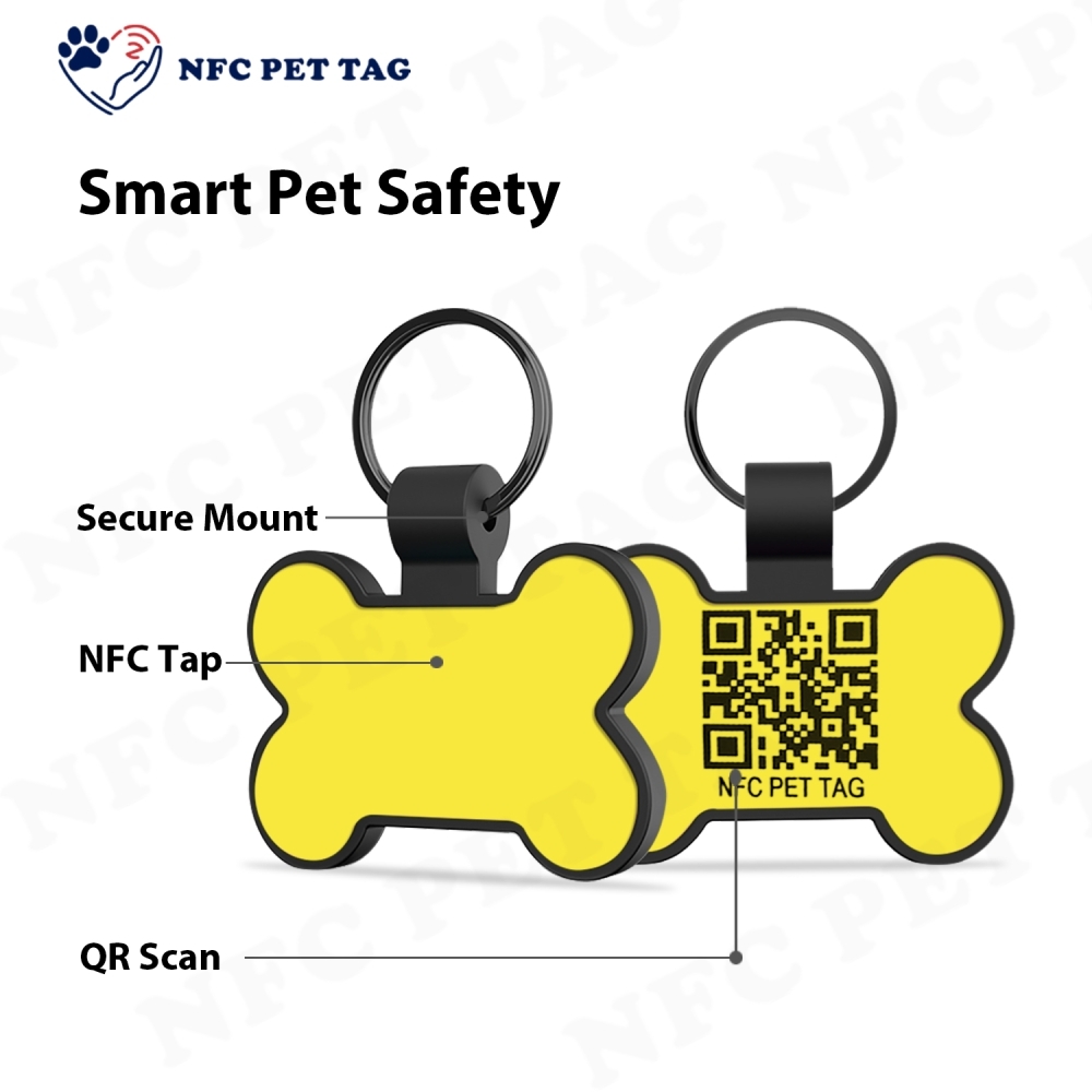 Personalized Editable NFC Cute Cartoon QR Code silicone pet tag