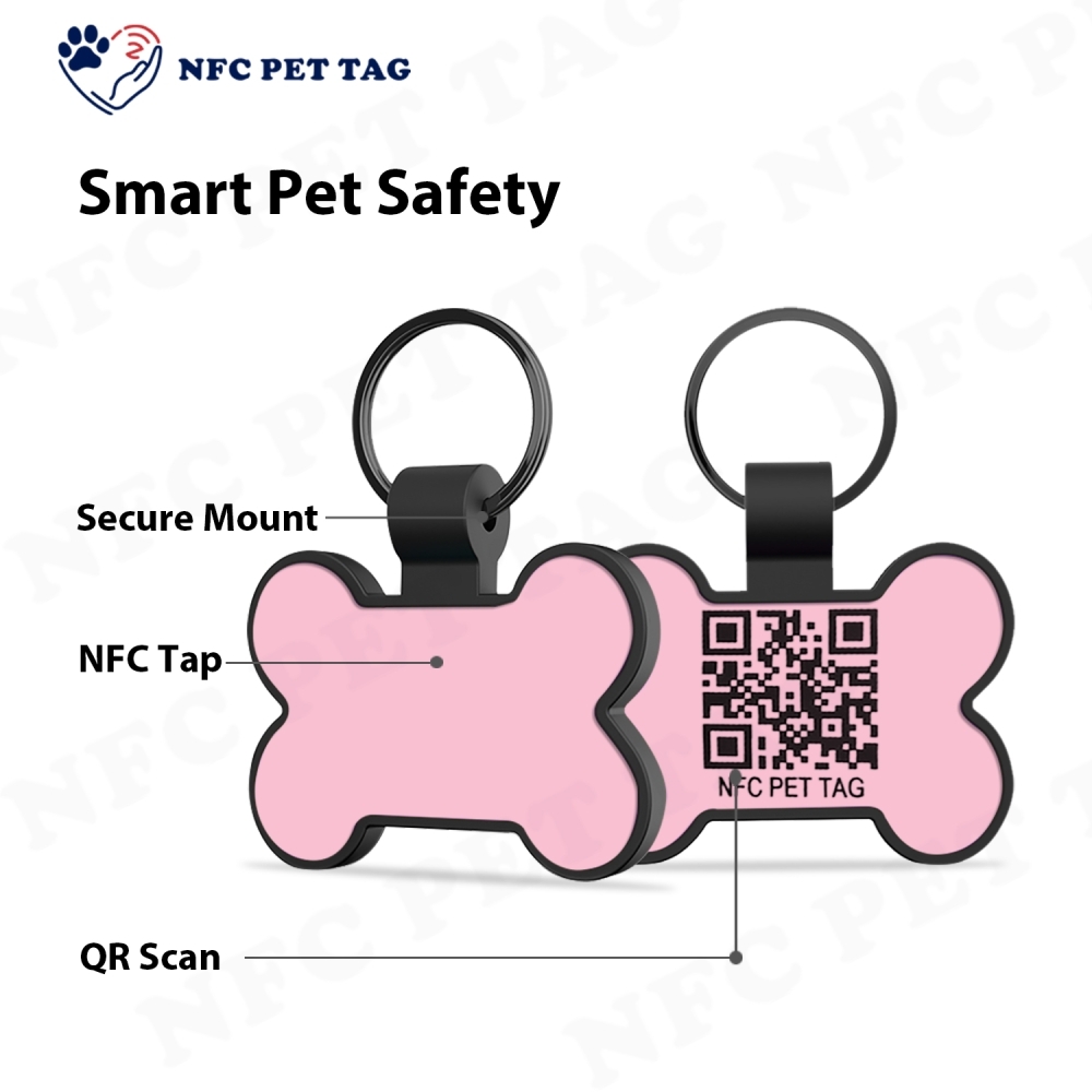Cartoon-Style Editable NFC Personalized Engraving Silicone Pet Tag