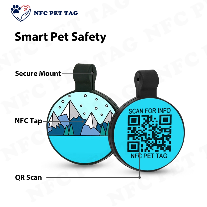 بطاقة تعريف الحيوانات الأليفة المصنوعة من السيليكون بتقنية NFC RFID من نوع NTAG213 المتينة لتحديد هوية الحيوانات الأليفة