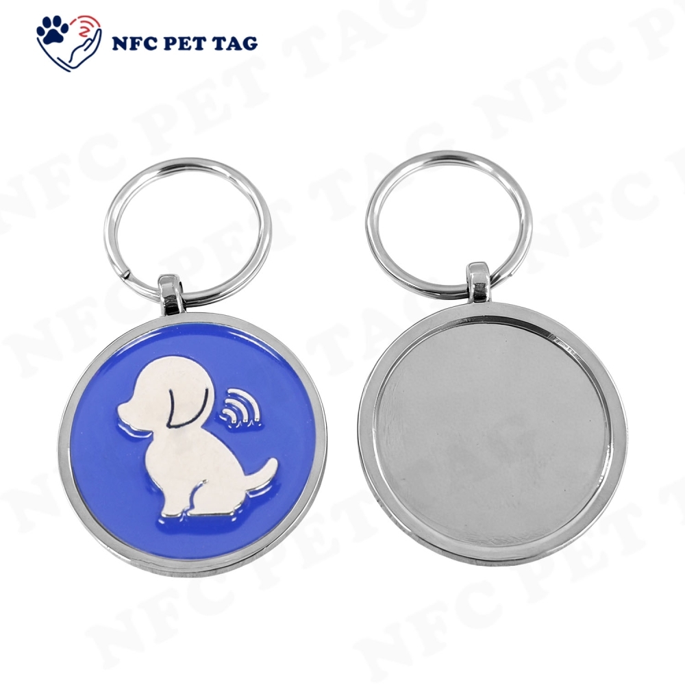 Training Dog Traction Rope Compatible Colored Epoxy Metal NFC Pet Tag