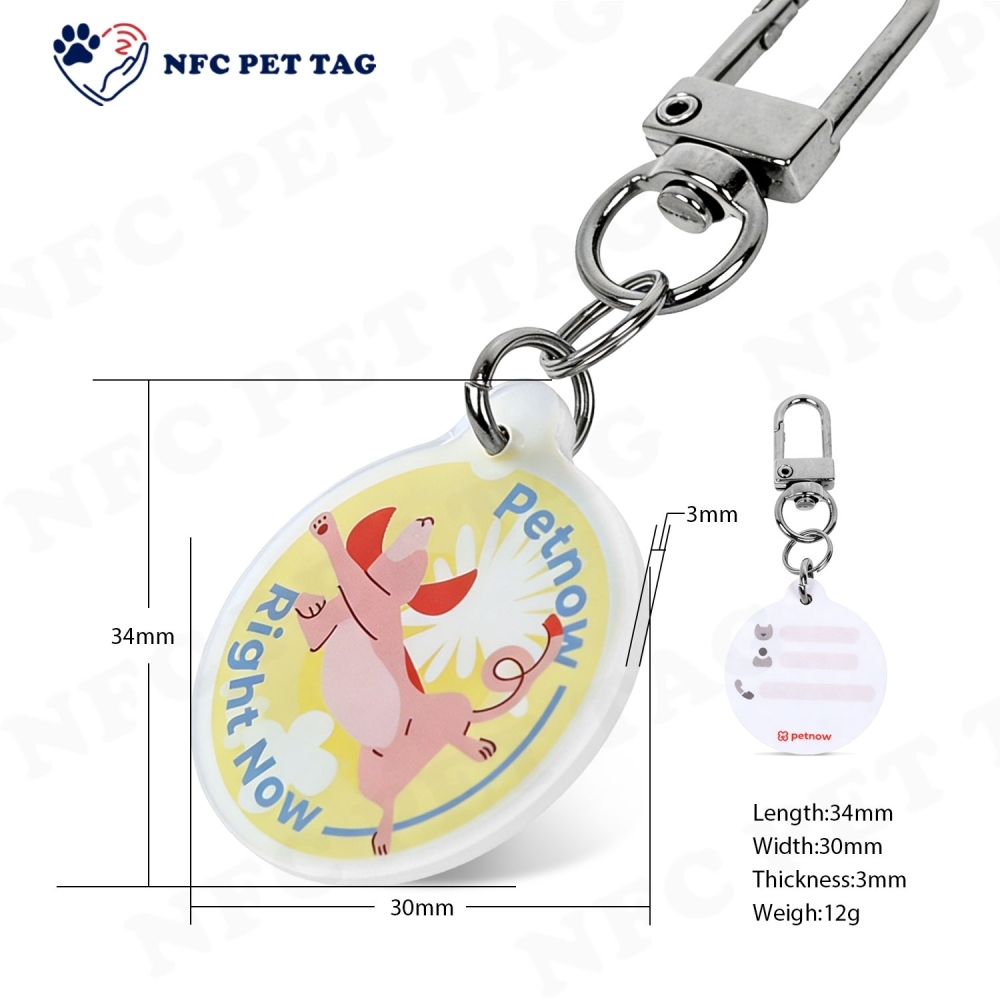 Personalized Medical Alert Engraved RFID Pet Tag for Outdoor Pets Durable Epoxy Pet ID Tag