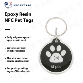 Custom Medical Alert Engraved Pet Safety Tag Durable RFID Epoxy Pet ID Tag