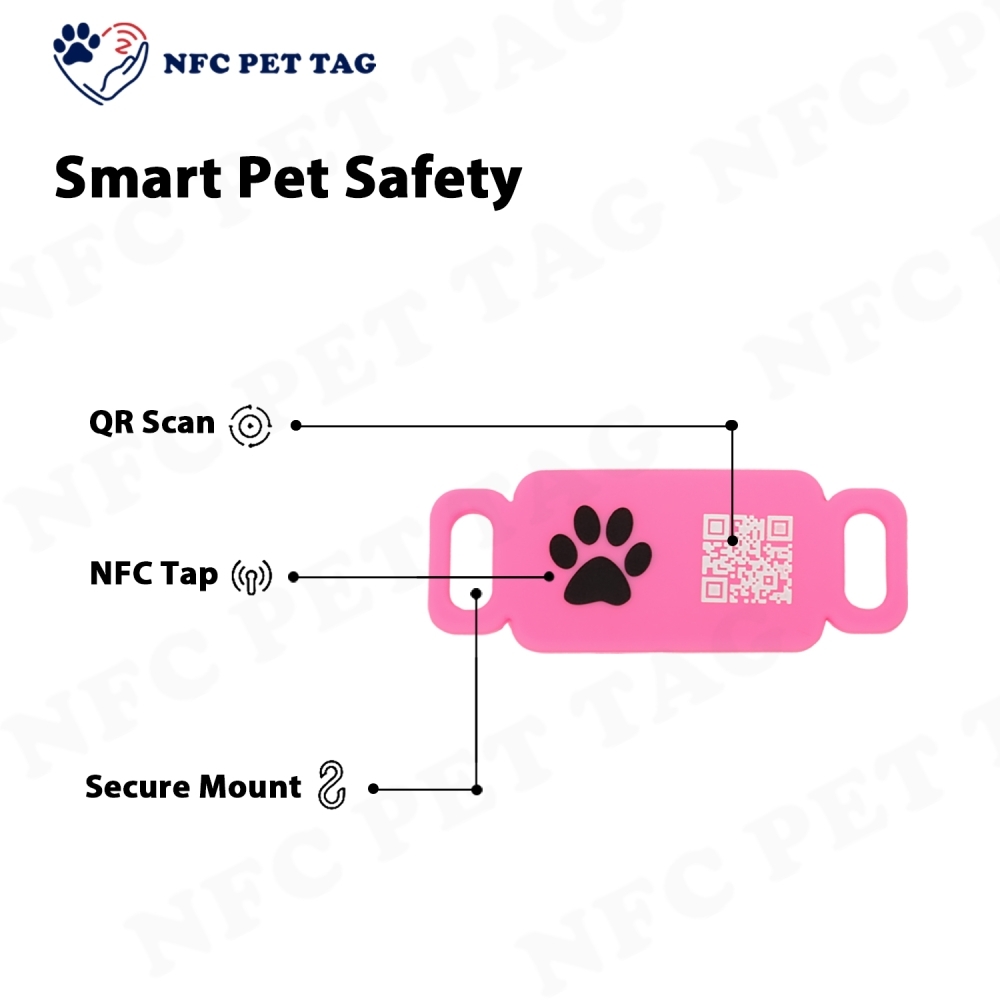 Customized Puppy Mini QR Pet Tag Wear-resistant Barcode NFC Dog Tag