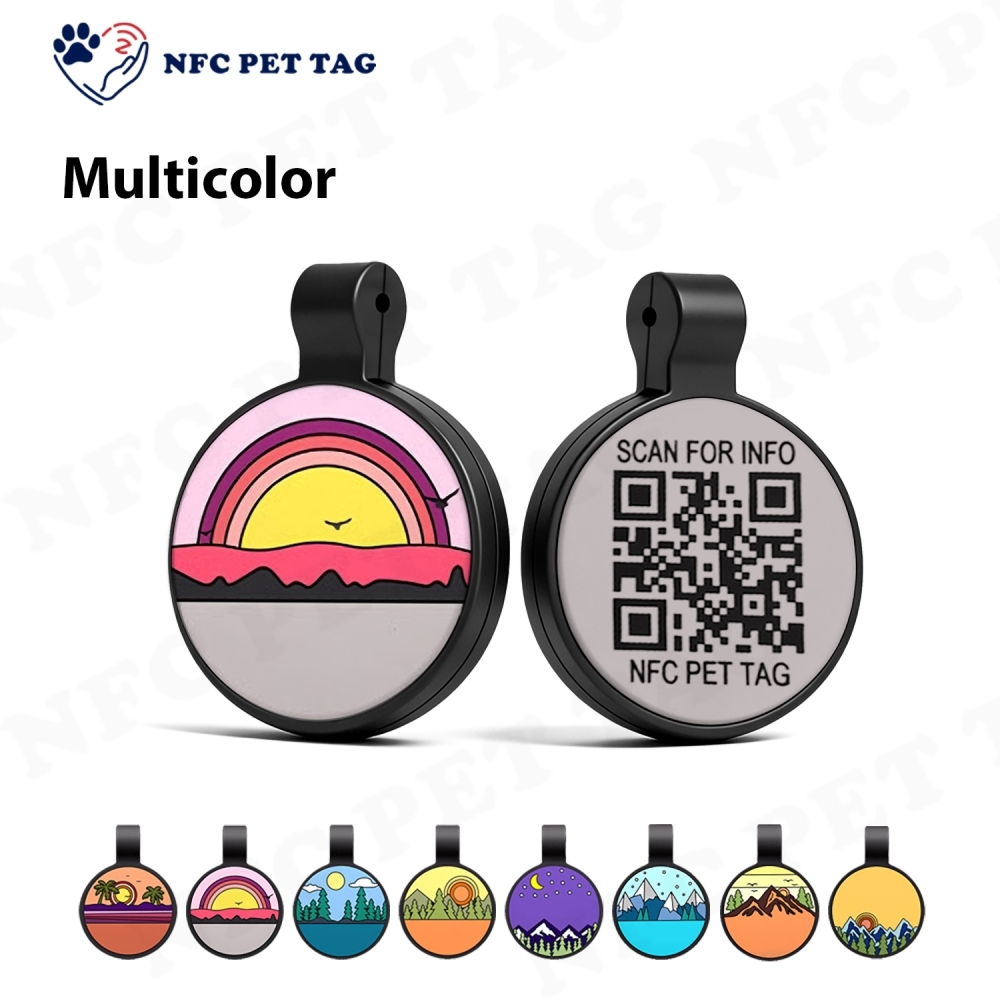 Cartoon-Style NFC Pet Tag Custom QR Code Designs for Adorable Pet Accessories