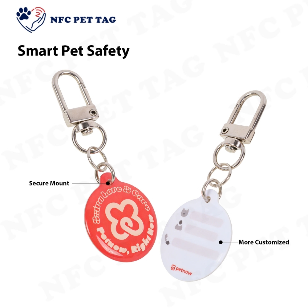 Scratch-Resistant Medical Alert Pet Safety Tag with RFID Tech Durable Epoxy Pet ID Tag