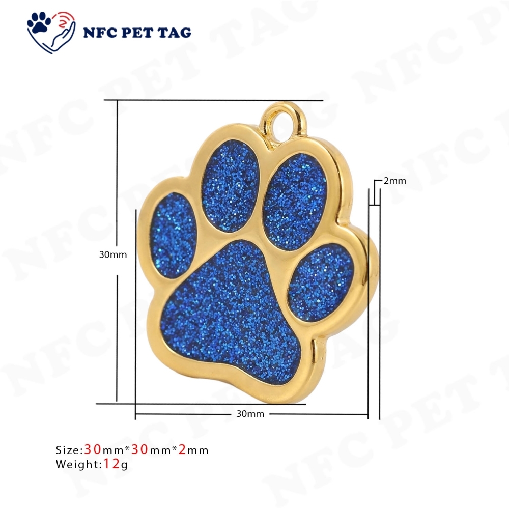 Paw Shape Colorful Metal Pet ID Tag Custom Dog Name Tag