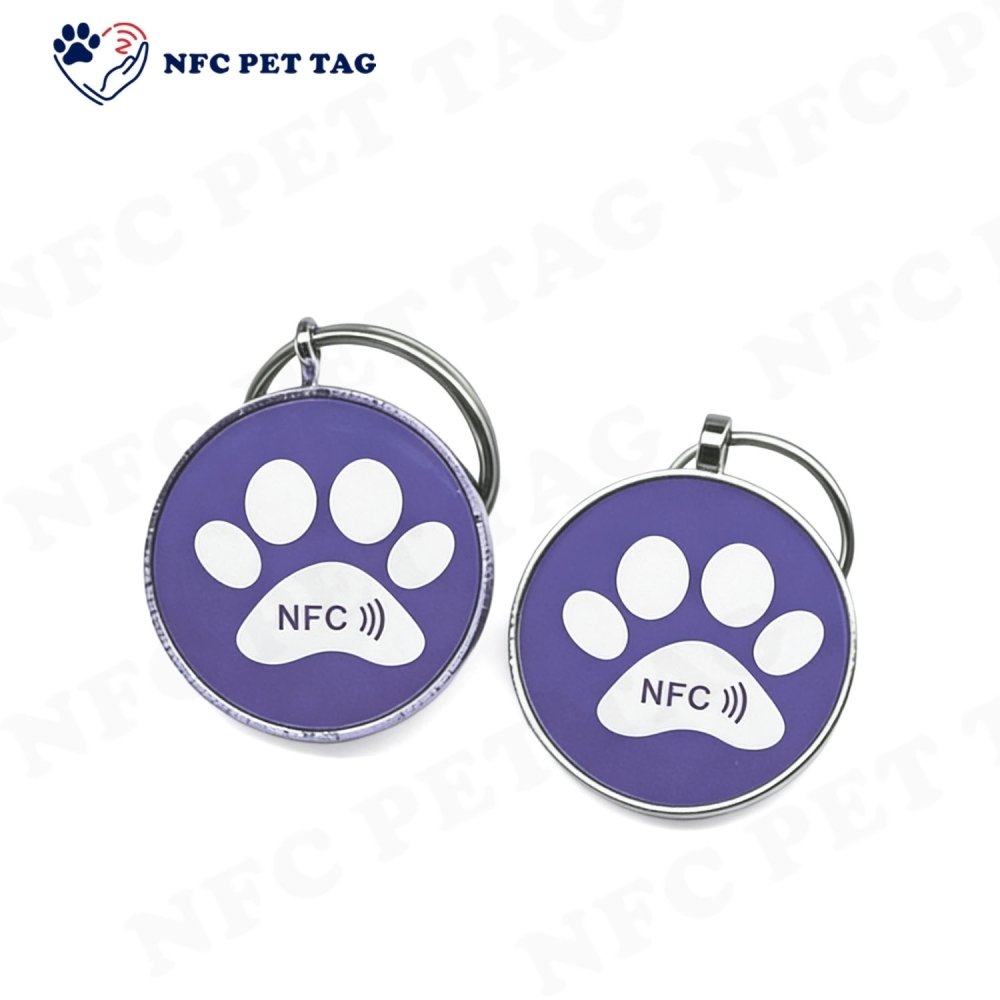 Medical Alert Engraved Metal Pet ID Tag Durable RFID Pet Safety Tag