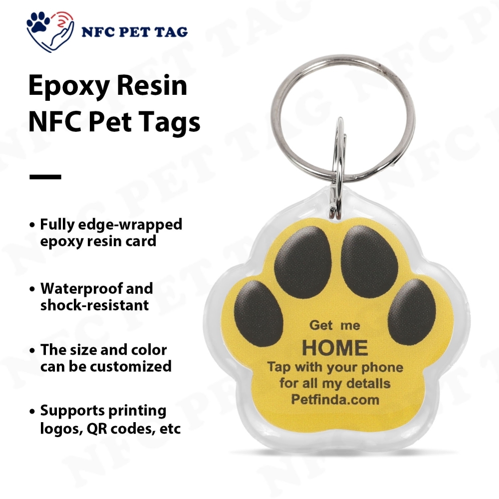 Waterproof Medical Alert Pet Safety Tag with Long-Lasting RFID Durable Epoxy Pet ID Tag
