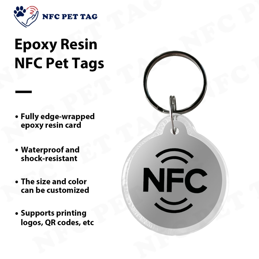 Anti-Loss RFID Pet Safety Tag with Precision Medical Alert Engraving Durable Epoxy Pet ID Tag