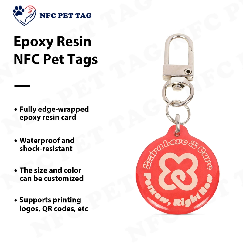 Scratch-Resistant Medical Alert Pet Safety Tag with RFID Tech Durable Epoxy Pet ID Tag