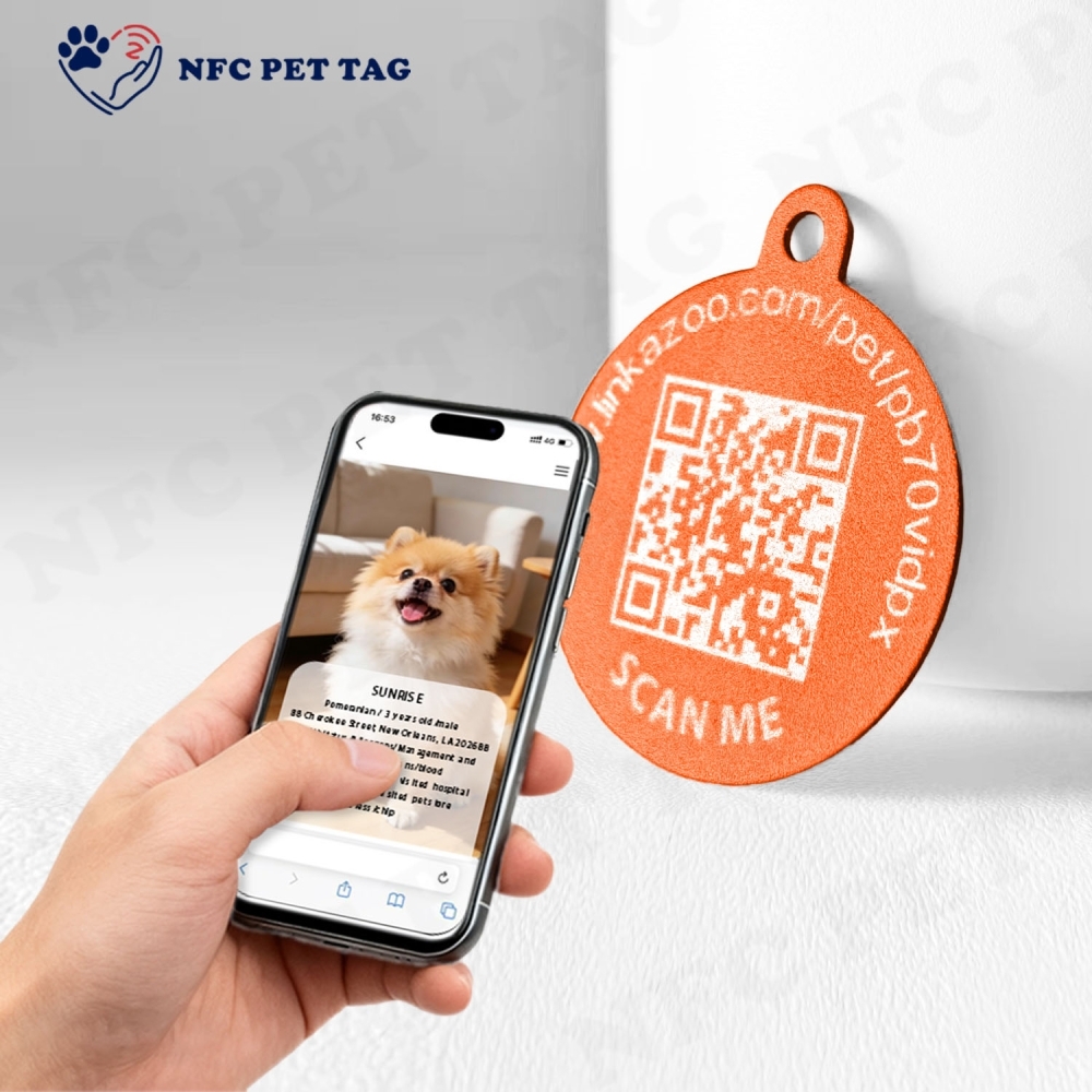 Wholesale Chemical-Resistant Metal Pet Tag Waterproof QR Pet ID Tag