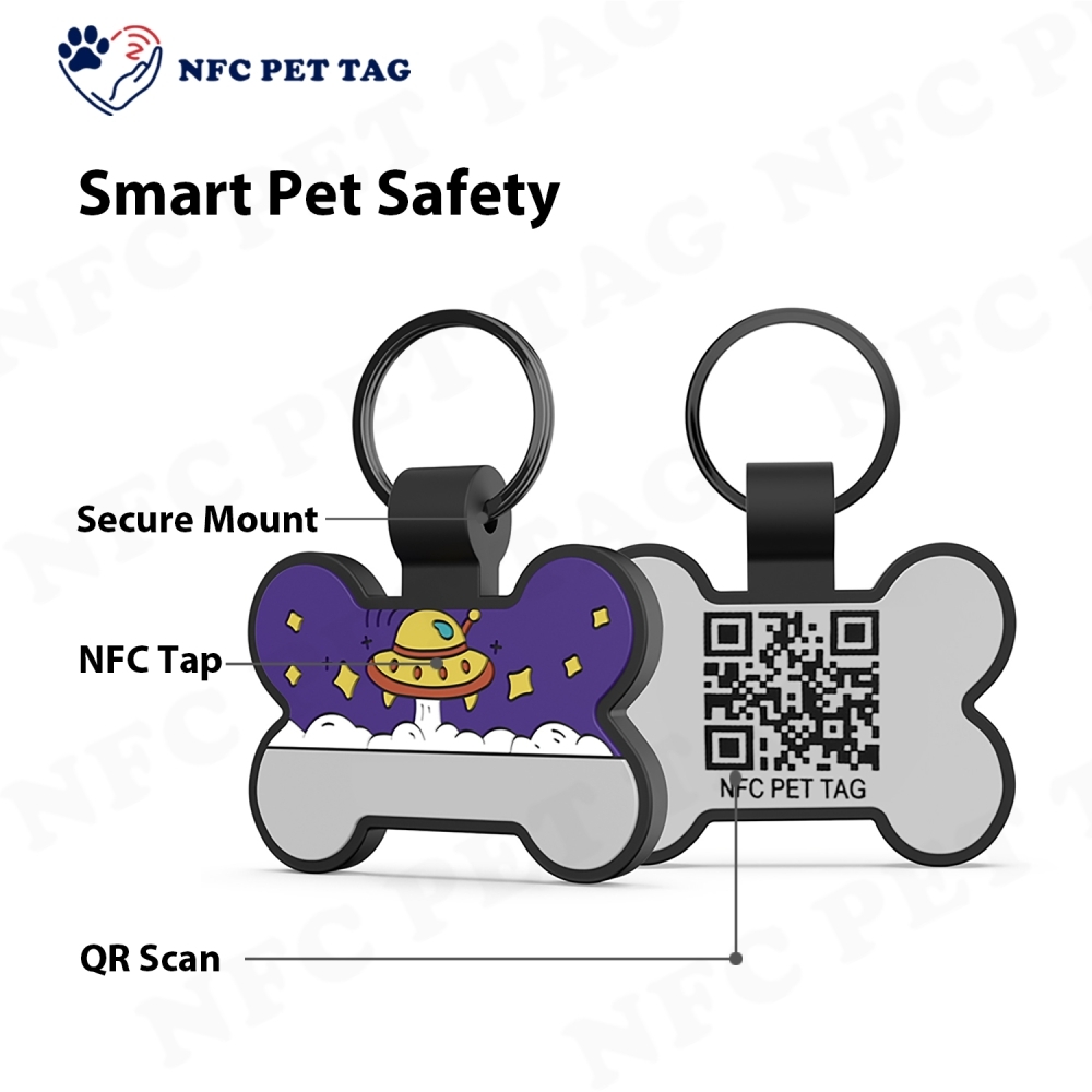Durable Comfort-Focused Matte Silicone NFC QR RFID Pet Tag