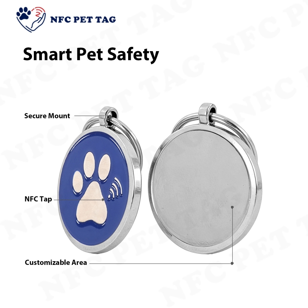 Remote Update Pet ID Tag Cat Harness Hiking Dog Leash NFC Pet Tag