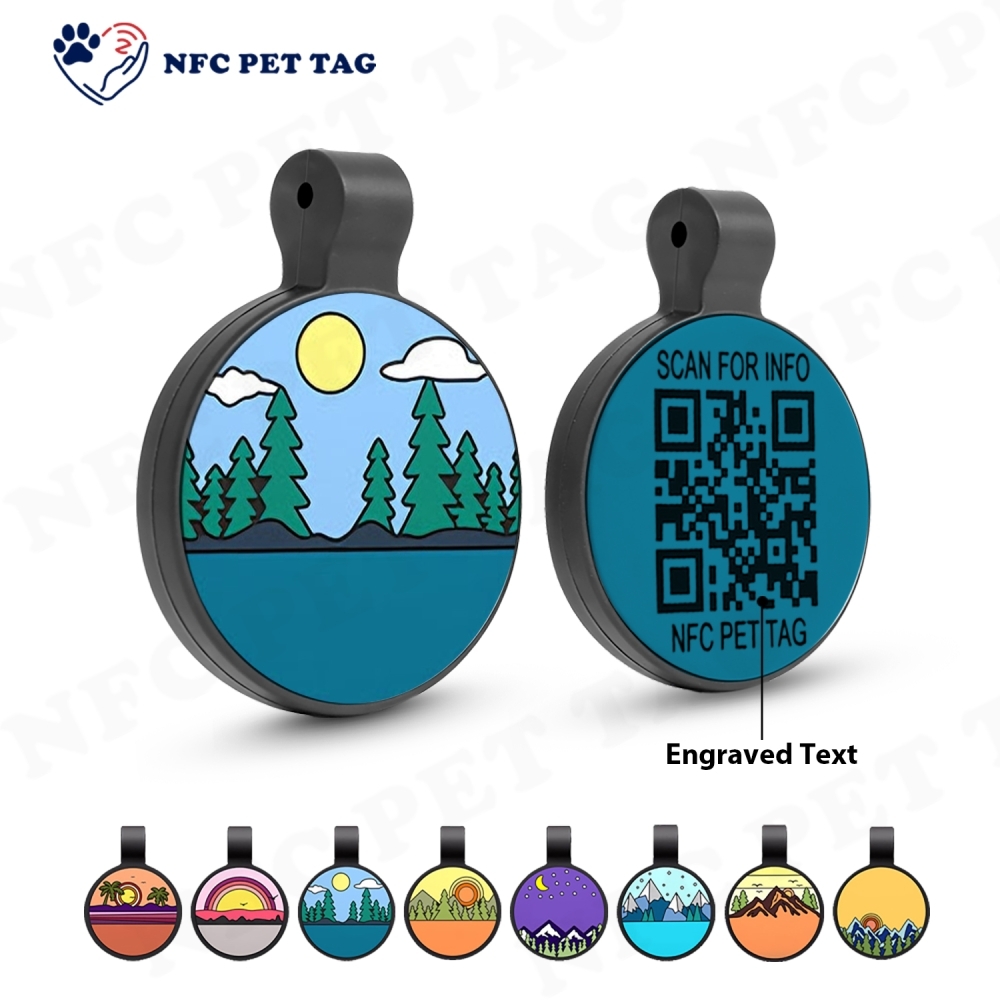 Personalized Silicone Pet Tag with RFID NFC QR Code Anti-Lost Tracking ID Pet Tag