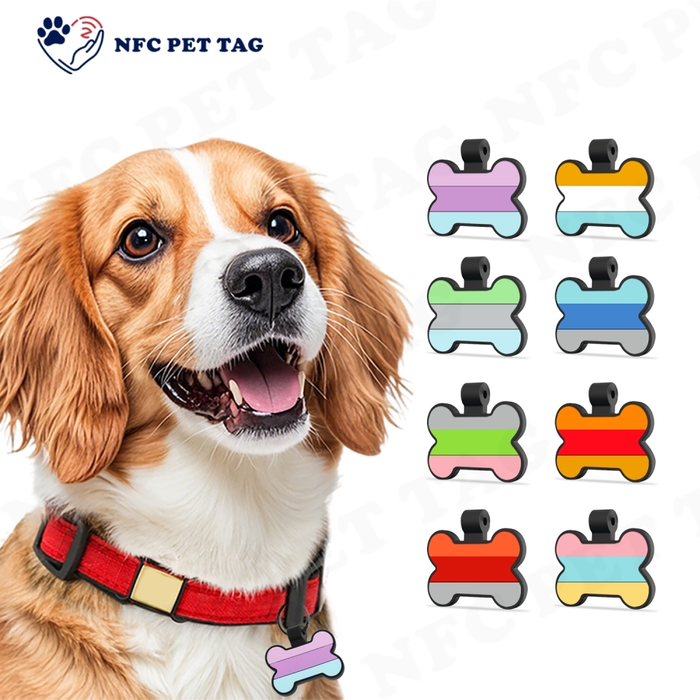 Custom QR Code Dog Name Tag Necklace RFID Tag