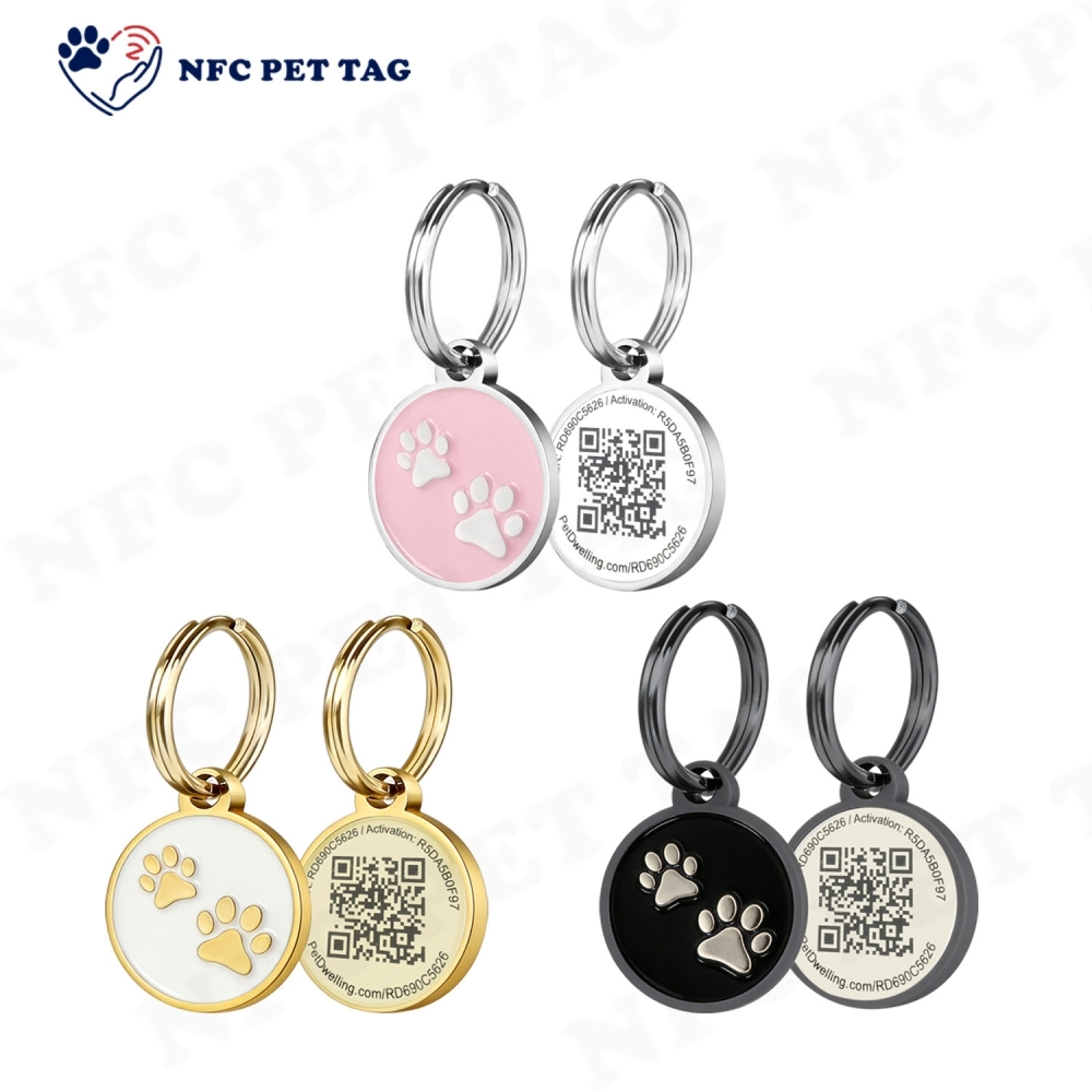 NFC-Equipped Silent Metal Pet Tag  Corrosion Resistant Dual Function Pet Tag
