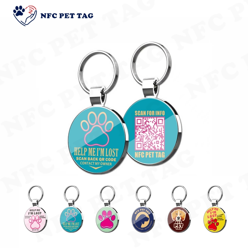 Anti-Fade Epoxy-Coated Zinc Alloy NFC Metal Pet Identification Tag