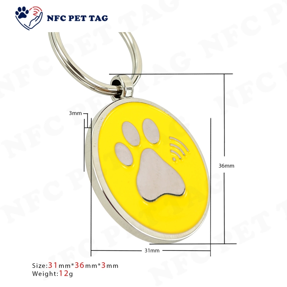 Outdoor Hiking Dog Leash Tag & Cat Harness Tag with Remote Update NFC Pet Tag