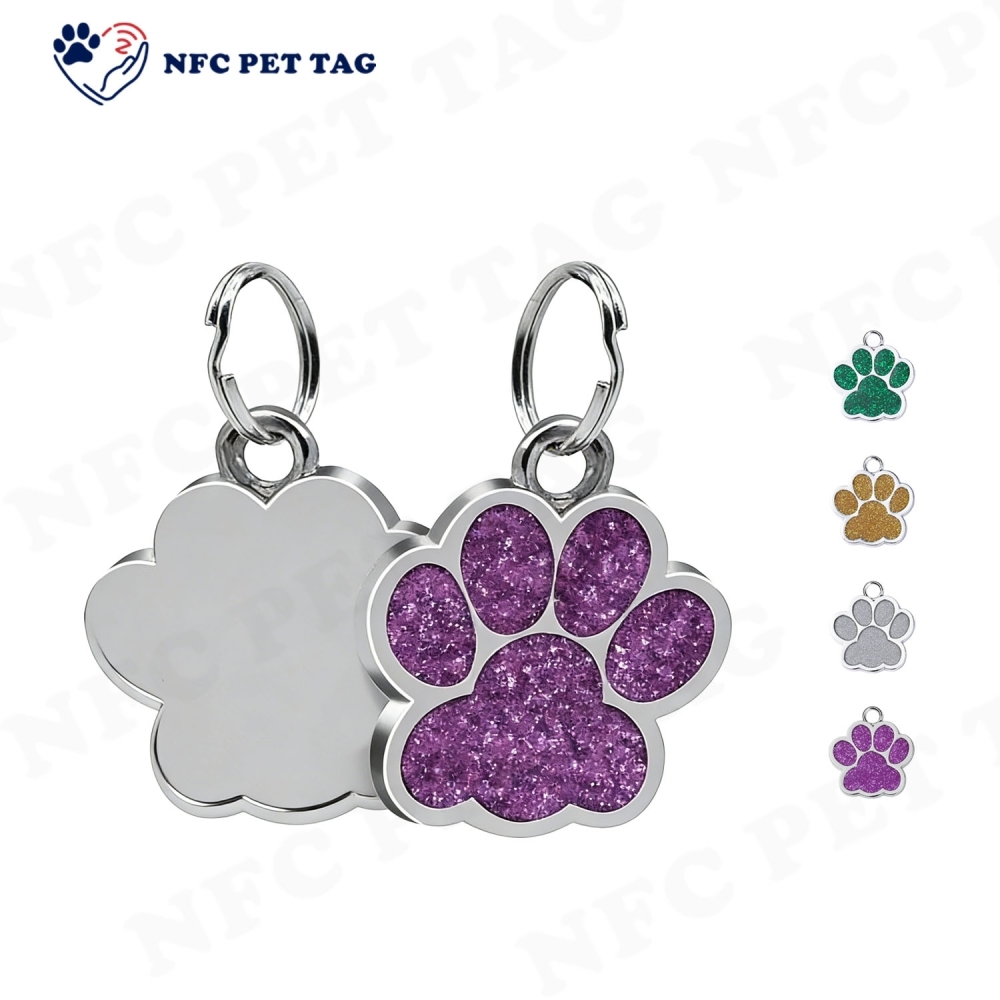 Wholesale Cat Paw Shape Sublimation Aluminum Pet Id Name Tag