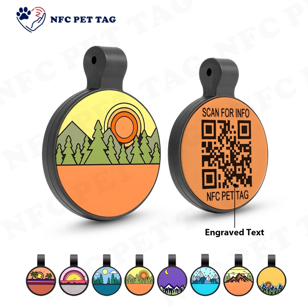 Customizable Silicone ID Tag with QR code NFC Pet Tracking