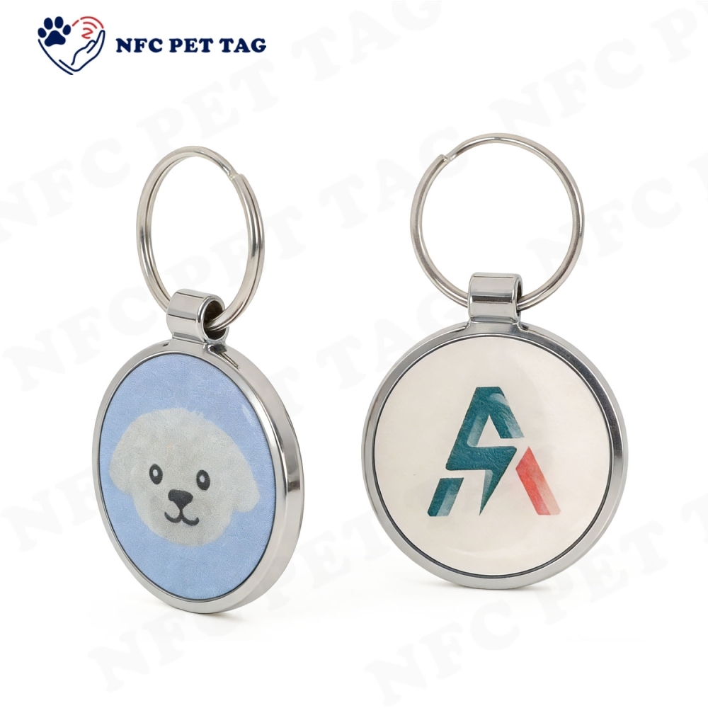 High-Definition Medical Alert Engraved Pet Tag with RFID Chip Durable Epoxy Pet ID Tag