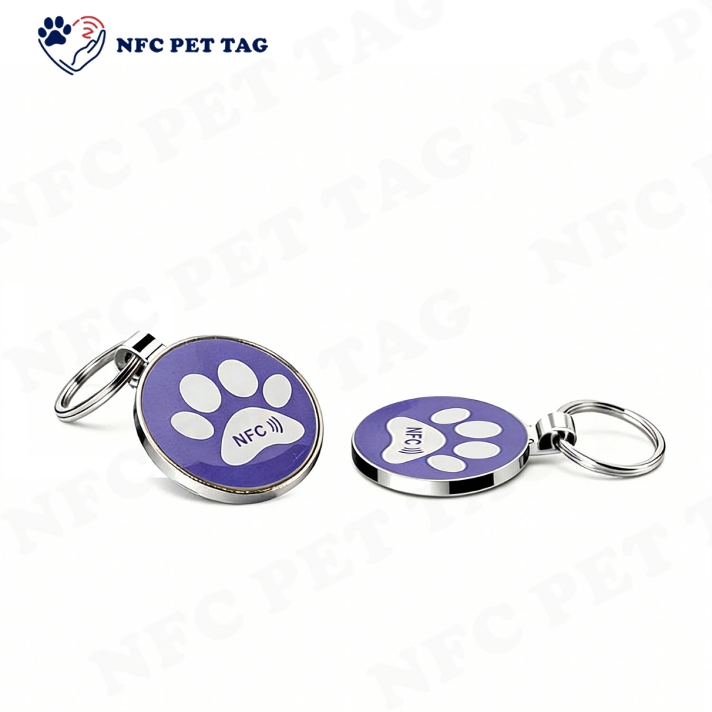 Medical Alert Engraved Metal Pet ID Tag Durable RFID Pet Safety Tag