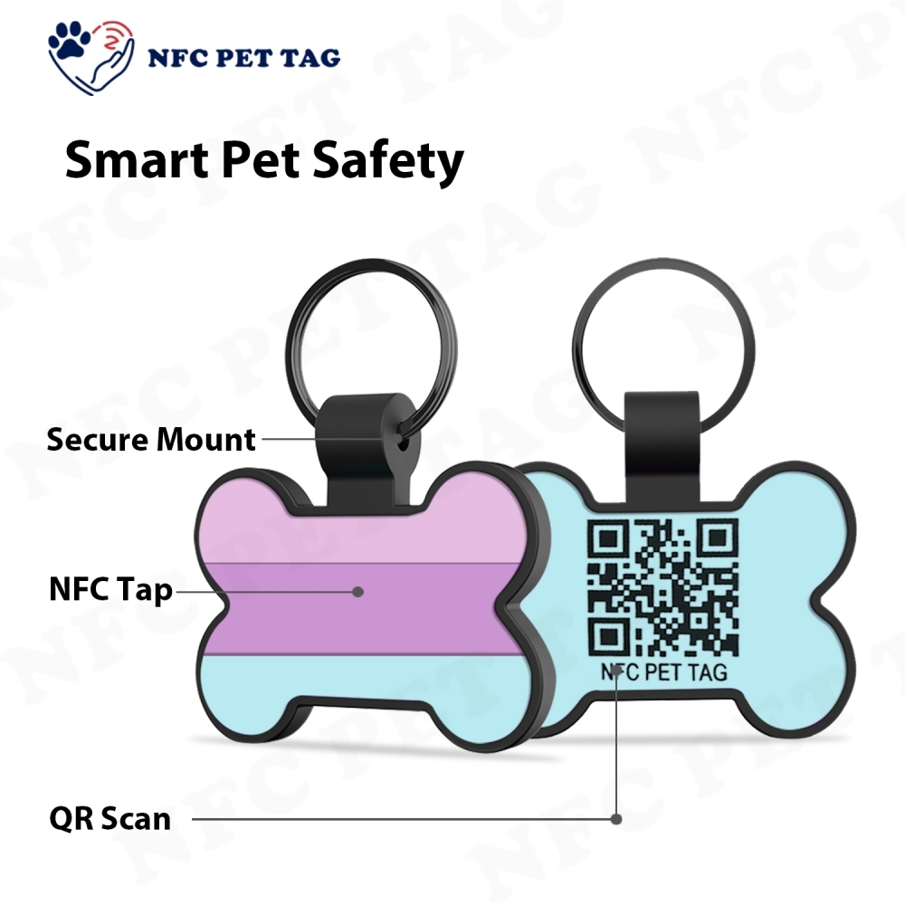 Custom QR Code Dog Name Tag Necklace RFID Tag