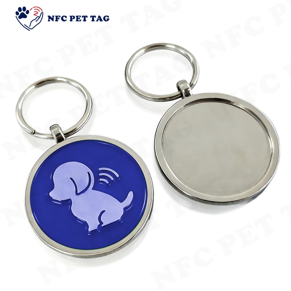 Training Dog Traction Rope Compatible Colored Epoxy Metal NFC Pet Tag