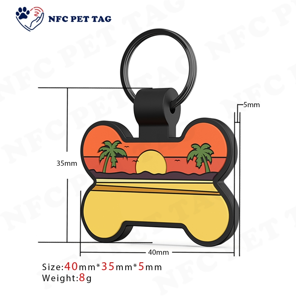 Tiny Barcode Cat ID Tag Waterproof NFC QR Pet Tag