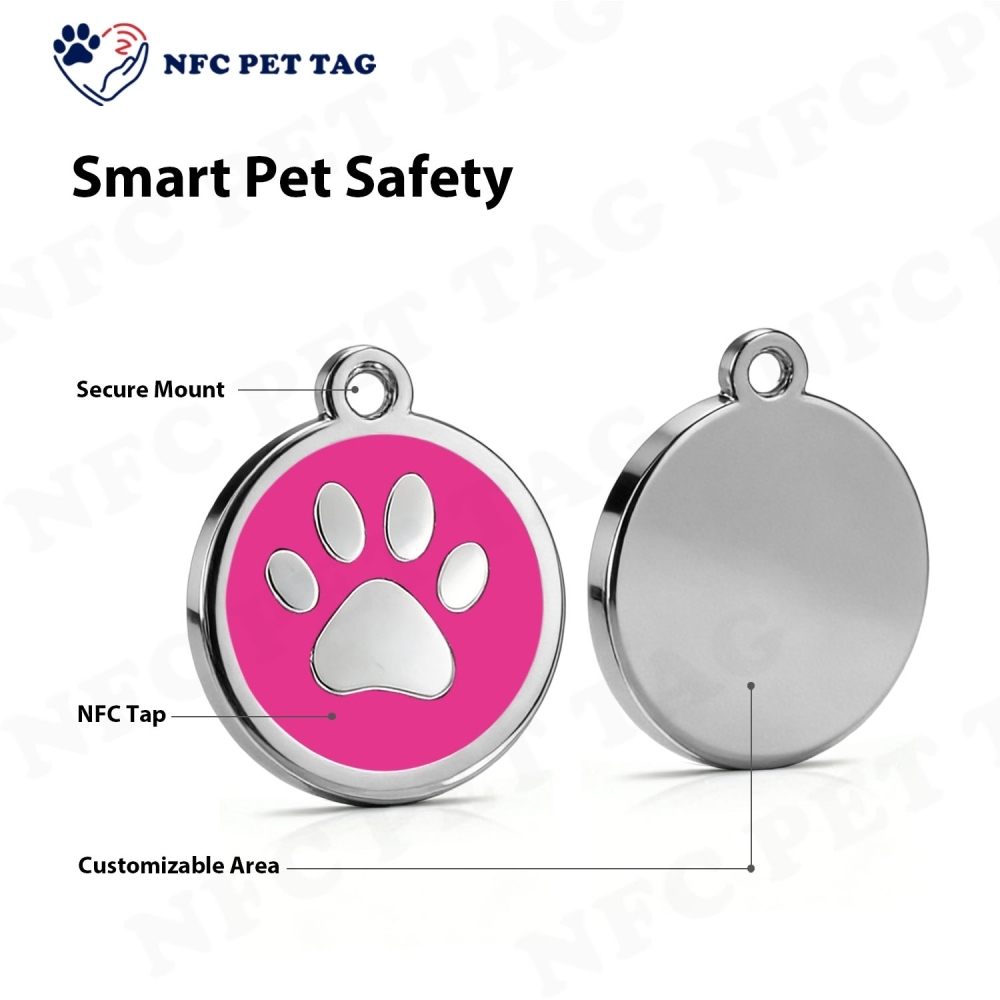 Silent Corrosion Resistant NFC Pet Tag Dual Function Metal Tag
