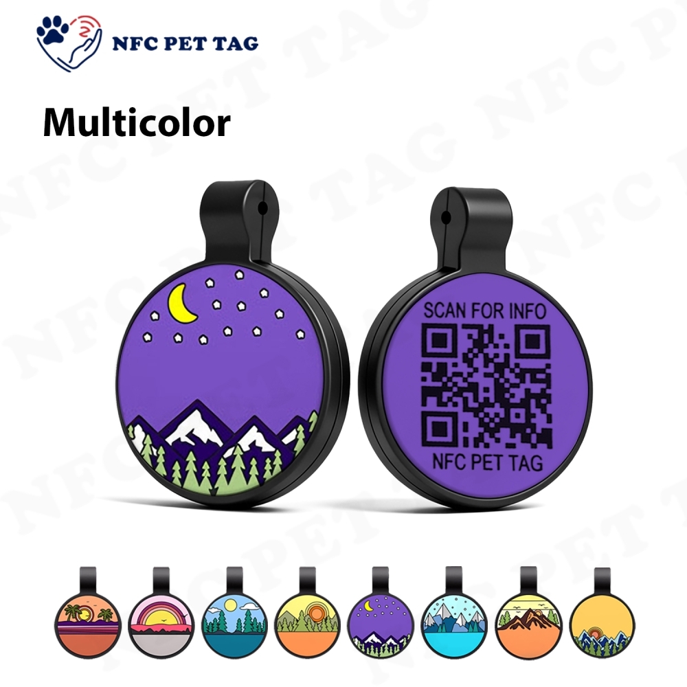 Cartoon-Style NFC Dog Tag Custom QR Code Decor Cute Pet ID Accessory