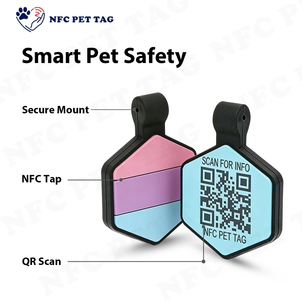 Personalized NFC Pet ID Tags with High Quality Silicone Dog Name Tag
