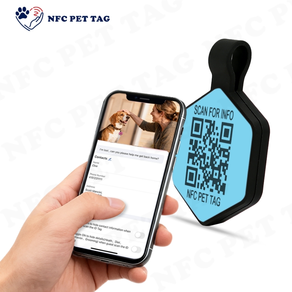 NFC Frosted Silicone Tag Anti-scratch QR Pet Tag