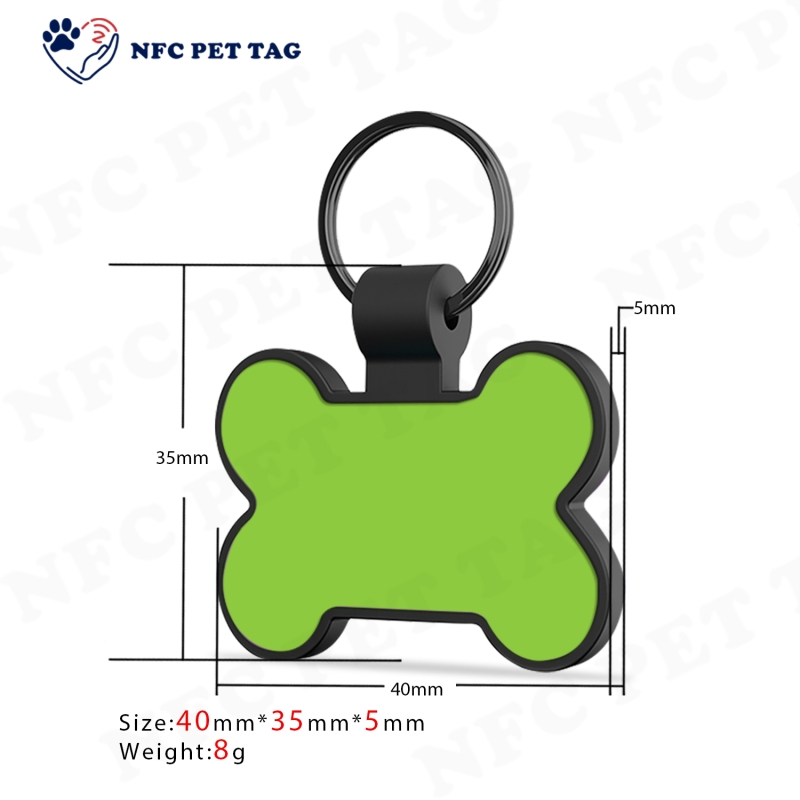 Cute Cartoon Pattern Personalized Name Engraved QR Code NFC Silicone Pet Tag