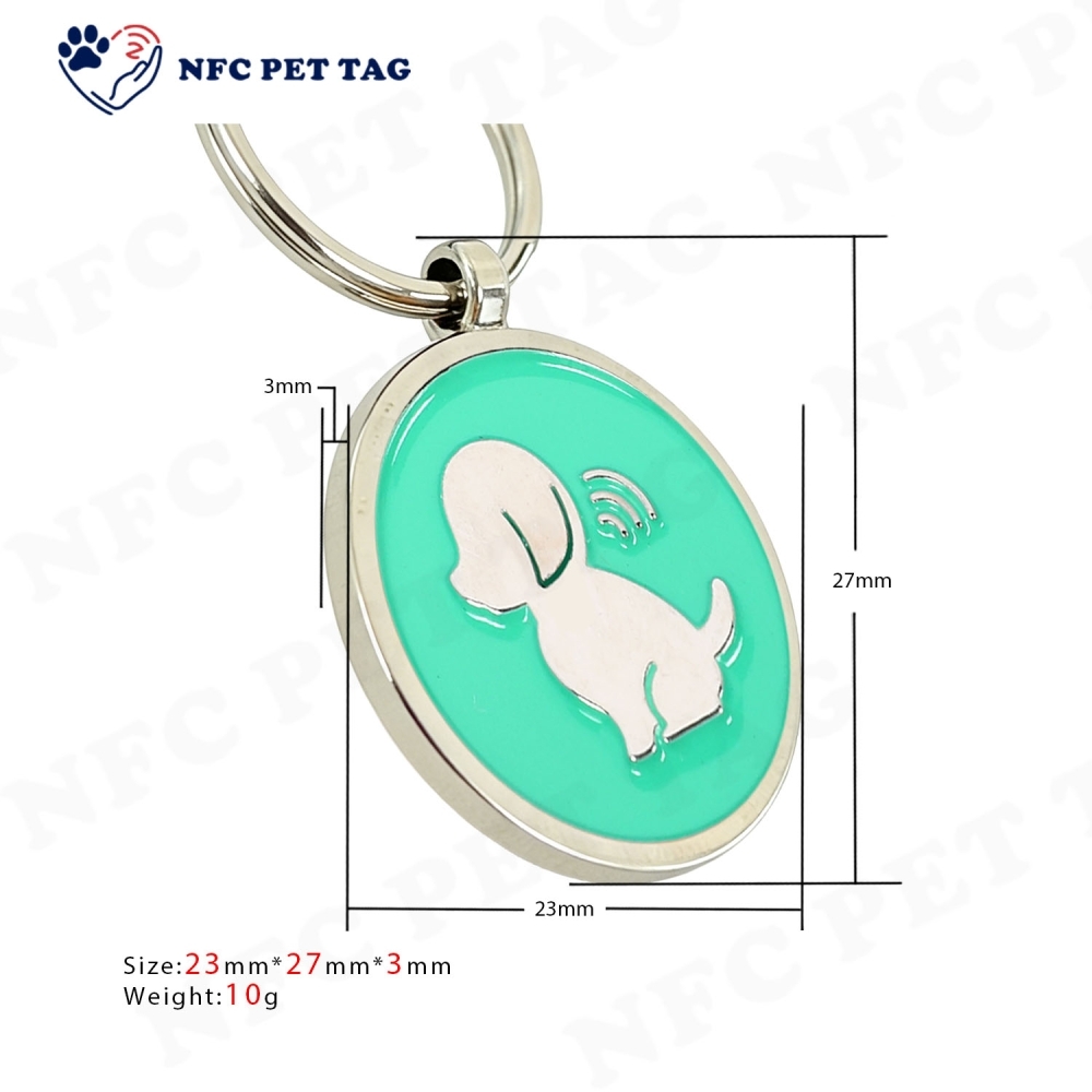 Dog Traction Rope Friendly Colored Epoxy Metal NFC Pet Tag