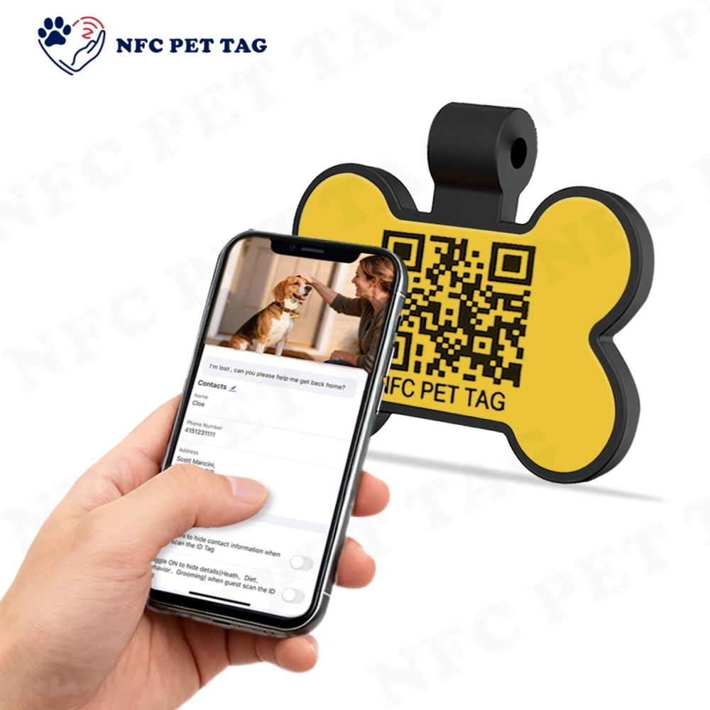 Tiny Barcode Cat ID Tag Waterproof NFC QR Pet Tag