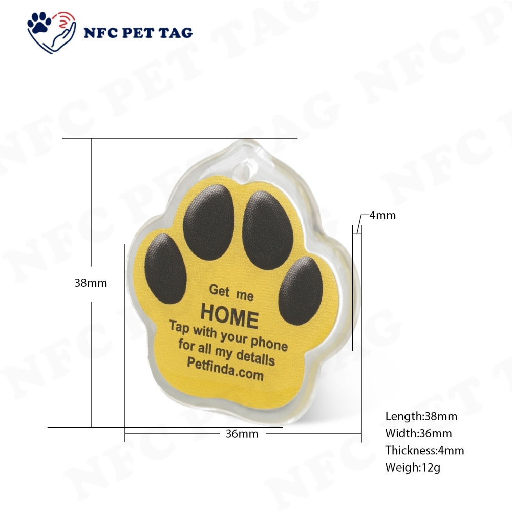 Waterproof Medical Alert Pet Safety Tag with Long-Lasting RFID Durable Epoxy Pet ID Tag
