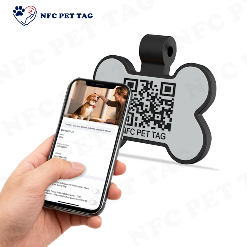 Custom Silicone Dog Name Tag Personalized NFC PET ID tag