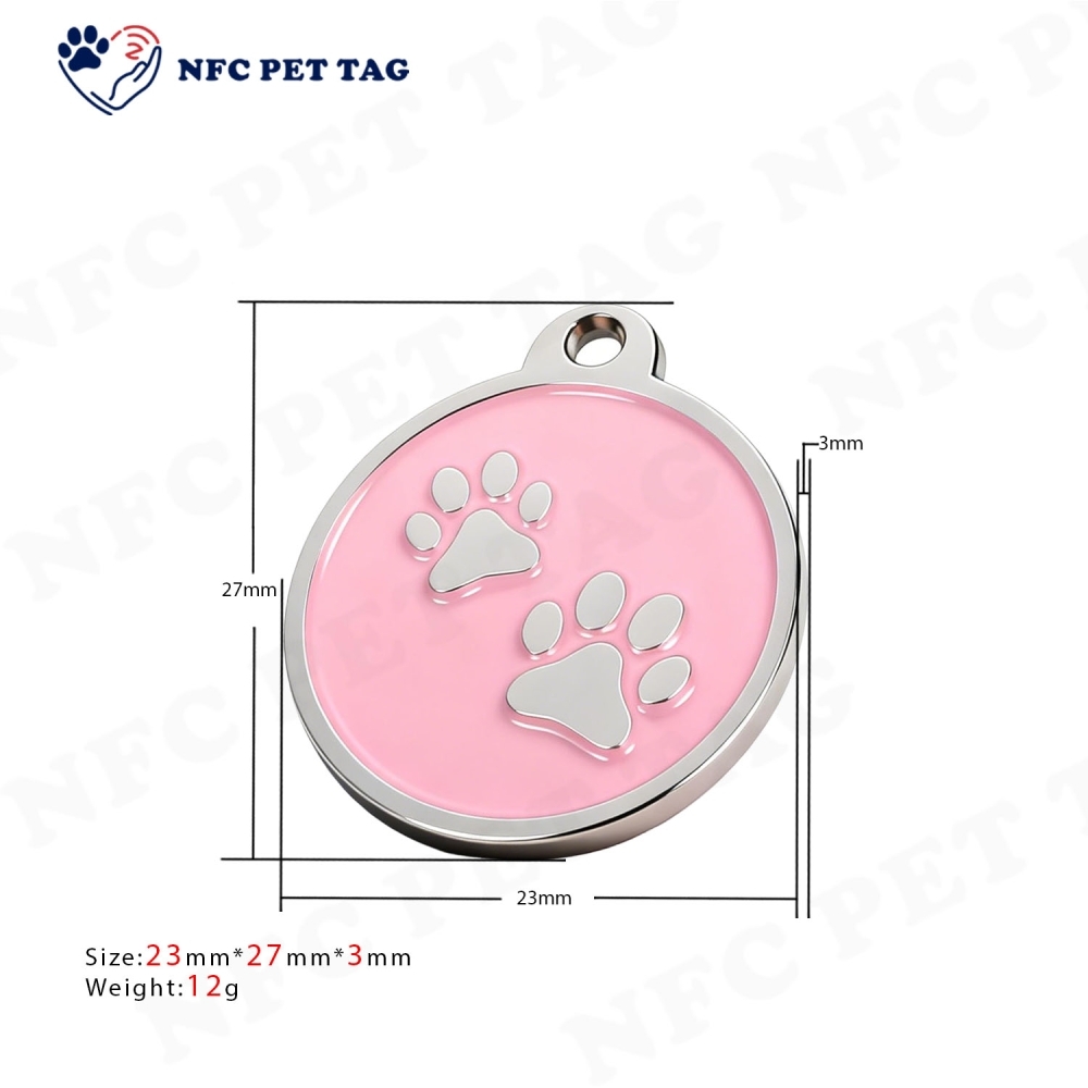 NFC-Equipped Silent Metal Pet Tag  Corrosion Resistant Dual Function Pet Tag
