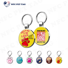 Durable Epoxy-Coated Metal NFC Zinc Alloy Pet Identification Tag