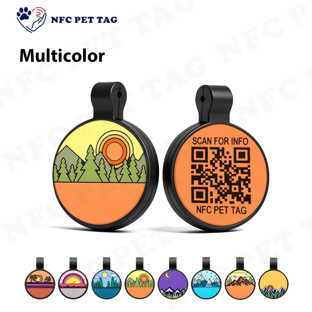 Customizable Silicone ID Tag with QR code NFC Pet Tracking