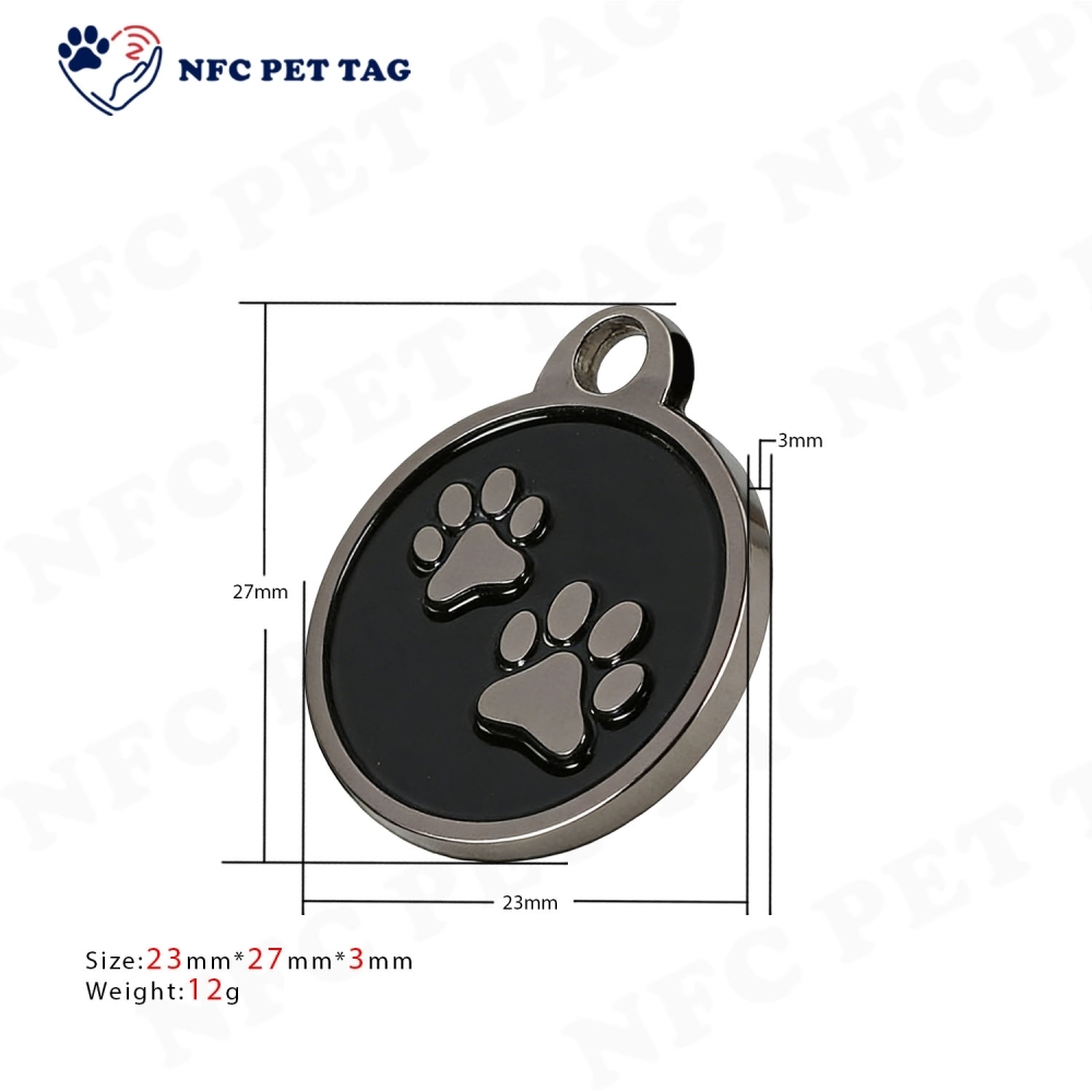 NFC Dual-Function Metal Pet Tag Silen Corrosion Resistant for Long-Lasting Use Pet Tag