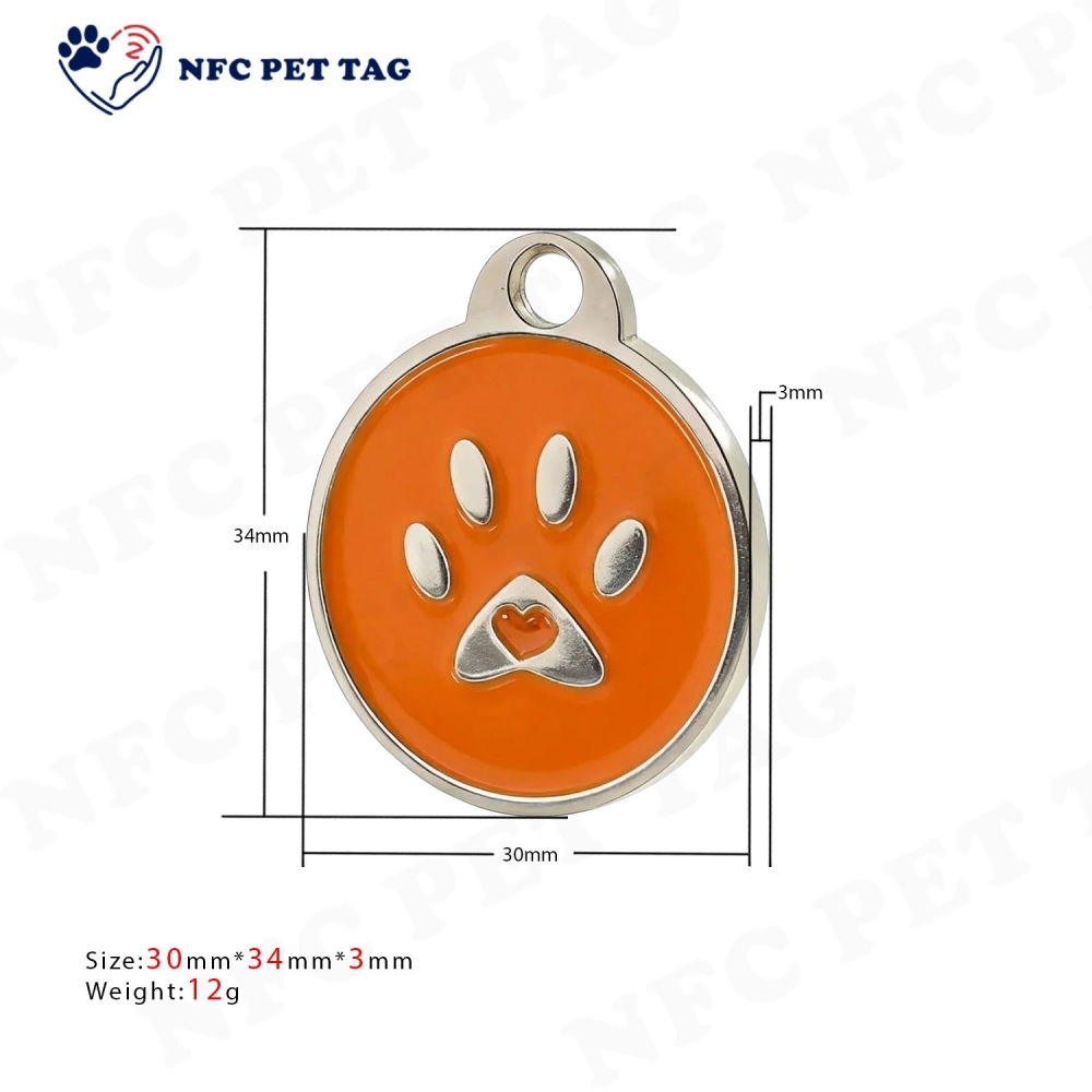 Programmable NFC Function PVC-Core Metal Epoxy Dog Collar Tag
